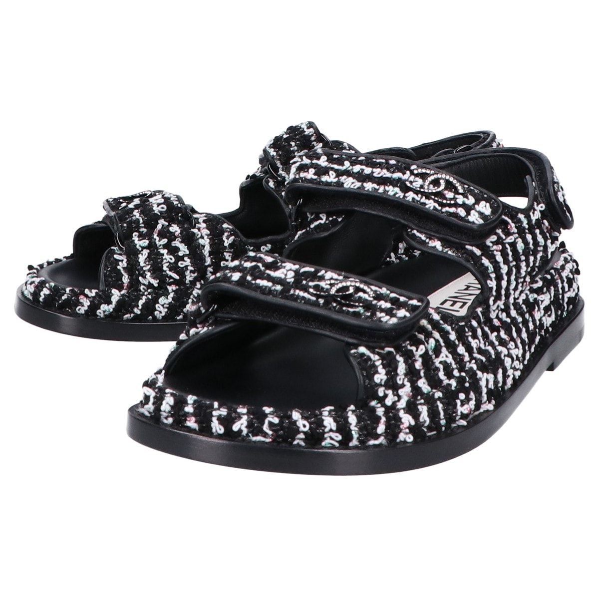 シャネル G35927 ココマーク ツイード/レザー フラット 36C