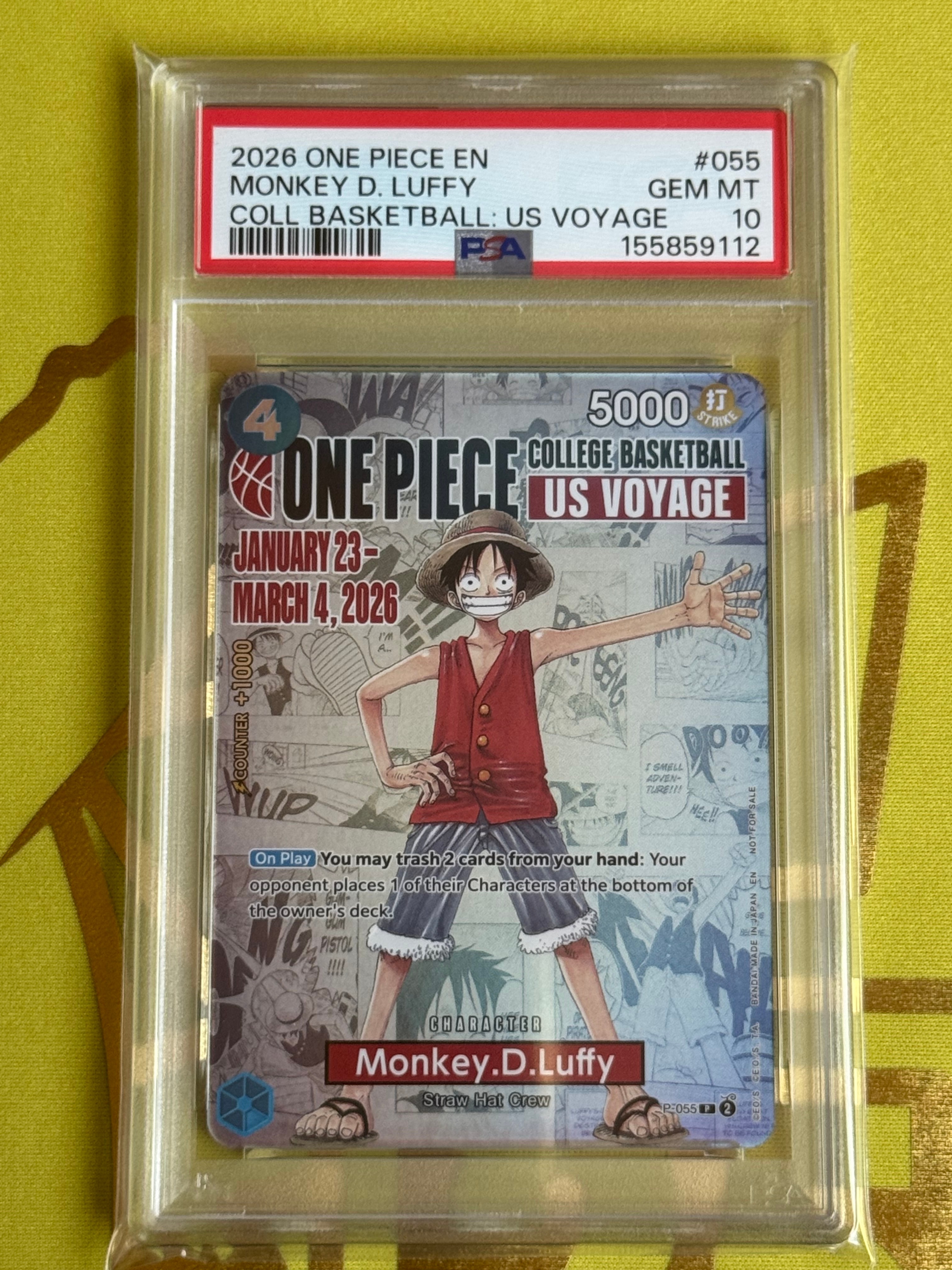 【ワンピースカードゲーム】 モンキー・D・ルフィ　US ボヤージュ　PSA10 PSA10鑑定済】モンキー・D・ルフィ【プロモ】《紫》 CARD GAMES Fest版