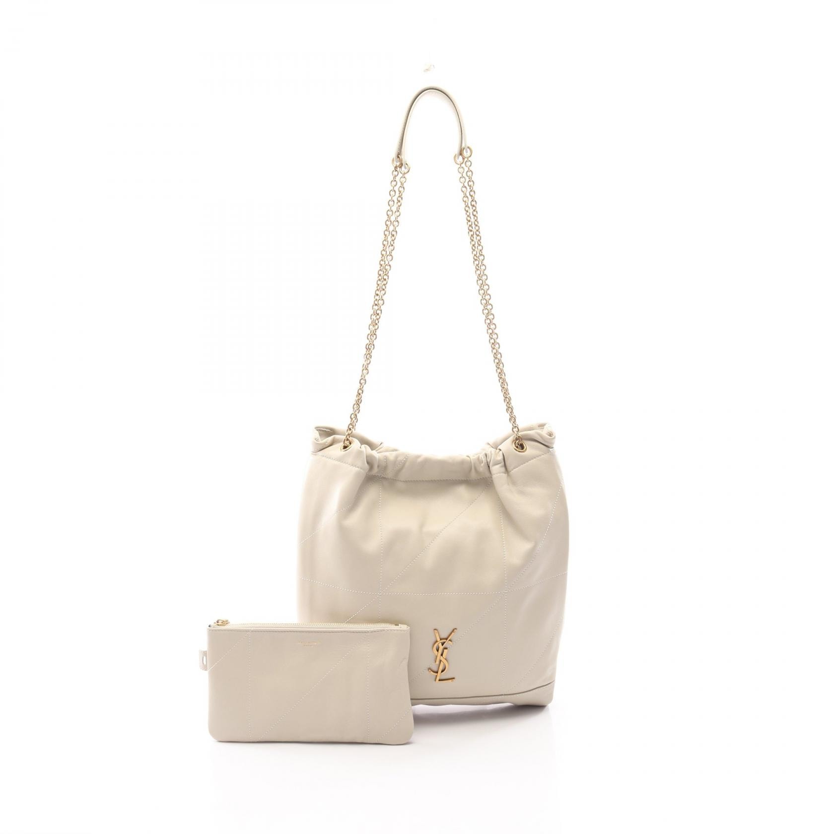 サンローランパリ SAINT LAURENT PARIS ジェイミー ショルダーバッグ バッグ レザー レディース アイボリー系 781666 【中古】
