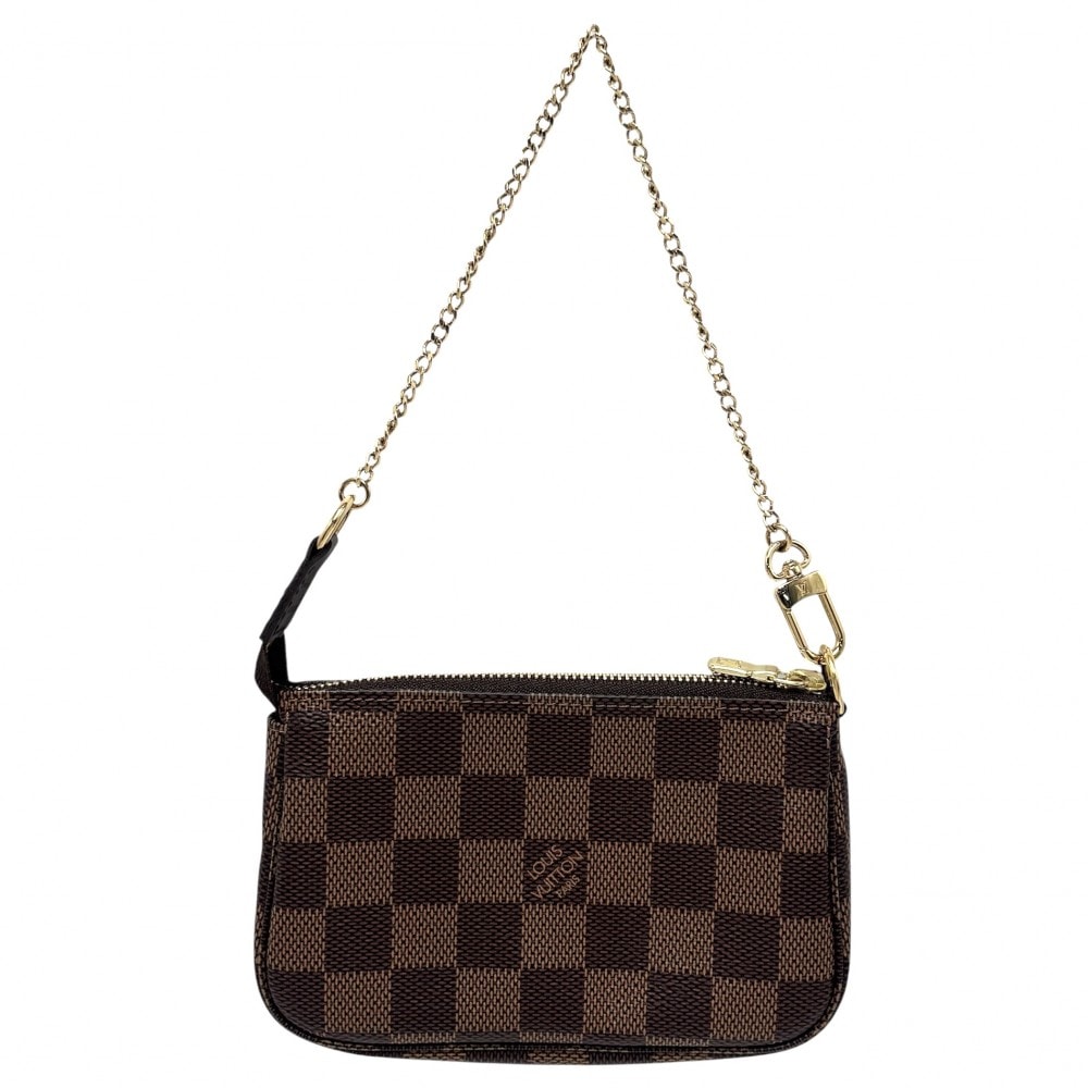 LOUIS VUITTON ルイヴィトン ハンドバッグ ミニポシェットアクセソワール アクセサリーポーチ MiniPochette Accessoires N58009 ダミエキャンバス    ブラウン 茶 ゴールド金具 レディース 美品【中古品】