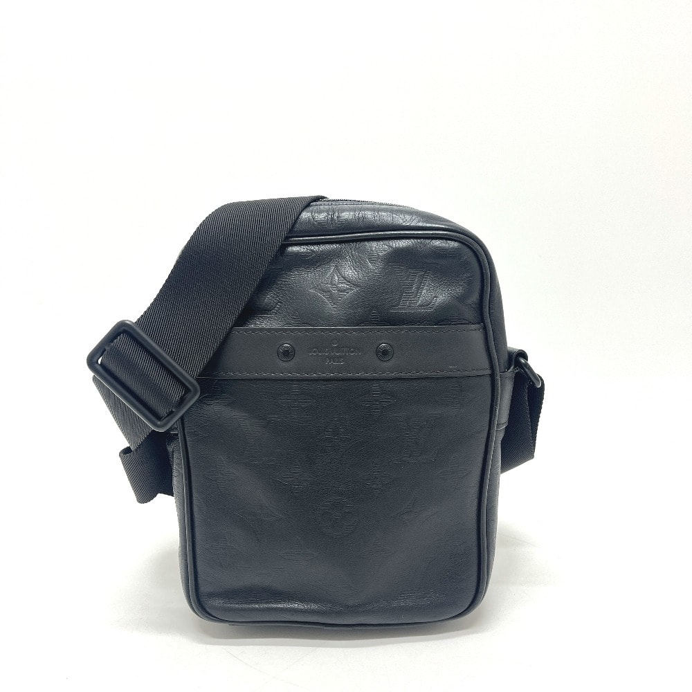 ルイヴィトン LOUIS VUITTON ダヌーブPM M43681 モノグラムシャドウ ポシェット 斜め掛け カバン バッグ ショルダーバッグ レザー ブラック