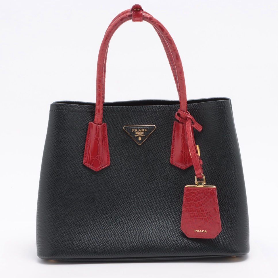 PRADA プラダ ハンドバッグ トートバッグ キュイール クロコ型 レディース