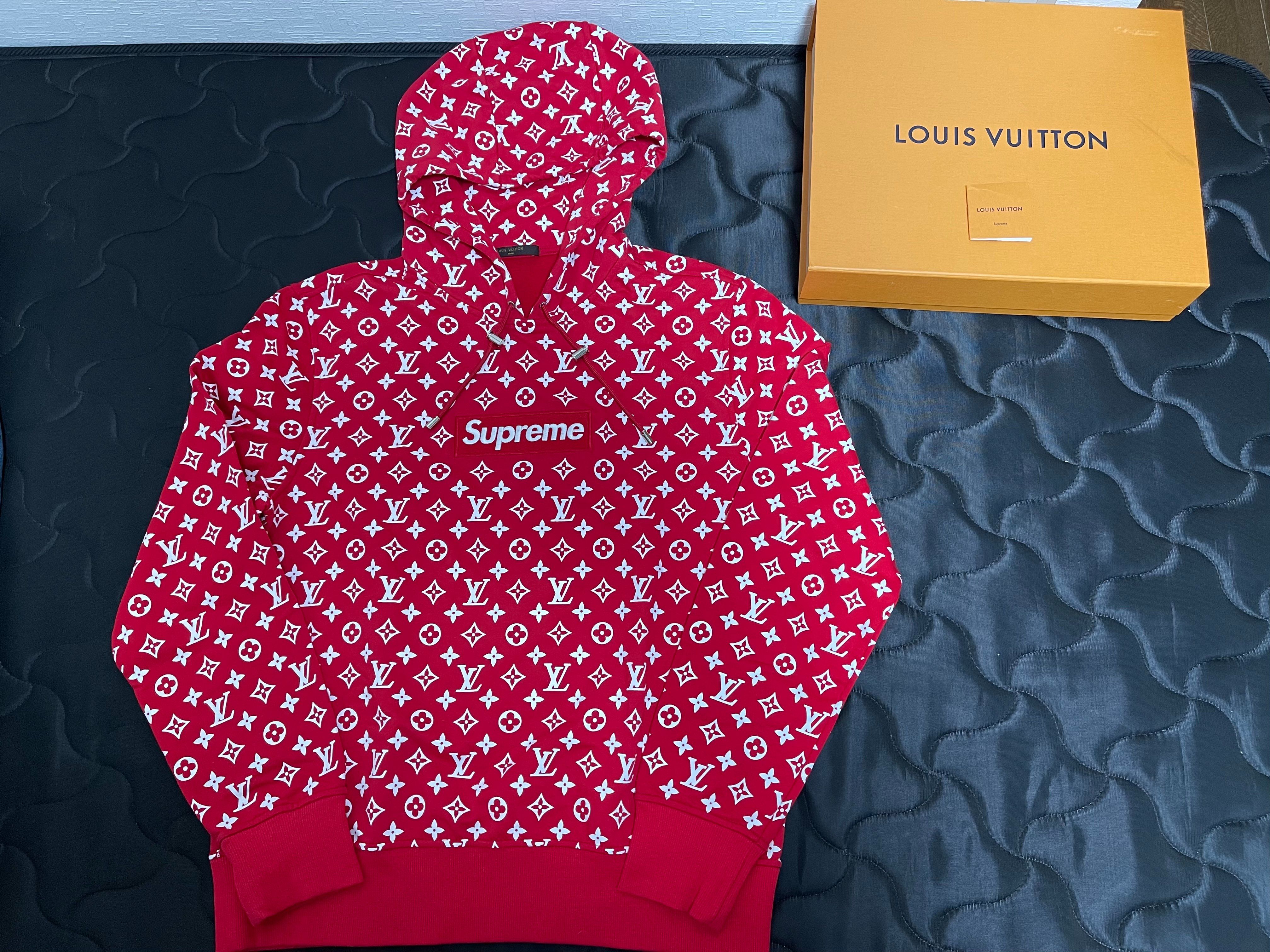 Supreme / Louis Vuitton Box Logo Hooded Sweatshirt "Red"