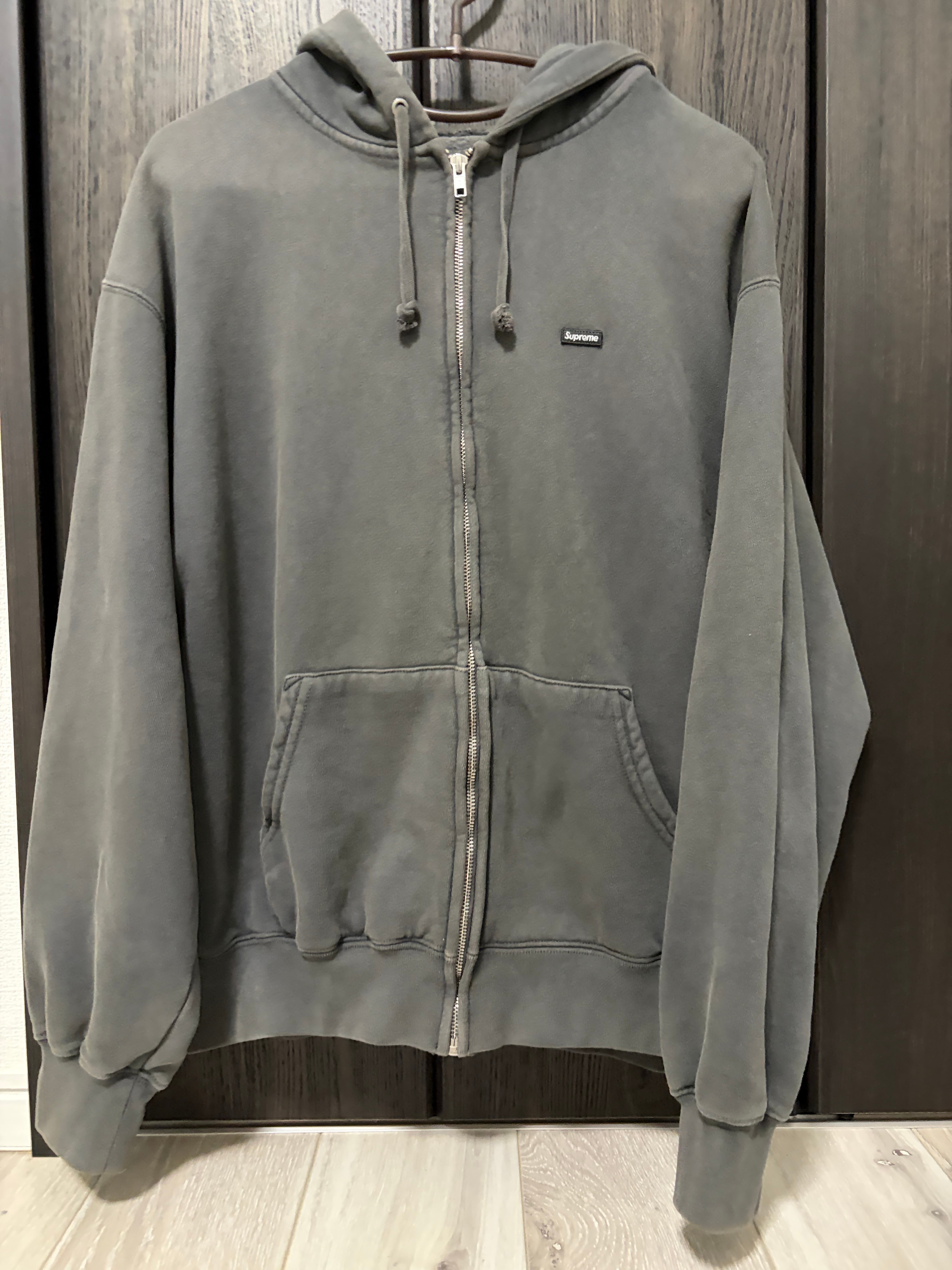 Supreme Overdyed Small Box Zip Up Hooded Sweatshirt "Black"