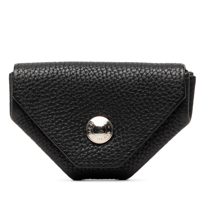 エルメス ルヴァンキャトル コインケース 小銭入れ ブラック シルバー金具 シェーブル レディース HERMES 【中古】
