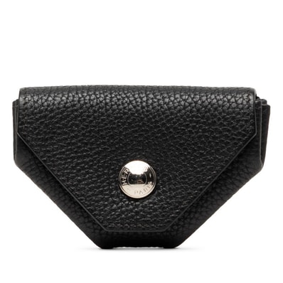 エルメス ルヴァンキャトル コインケース 小銭入れ ブラック シルバー金具 シェーブル レディース HERMES 【中古】