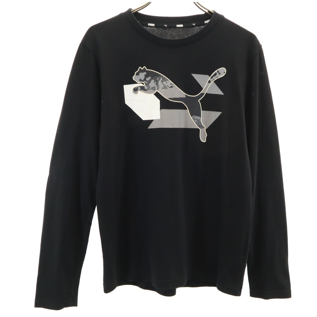 美品 PUMA プーマ 長袖 Tシャツ 160 ブラック ロンT