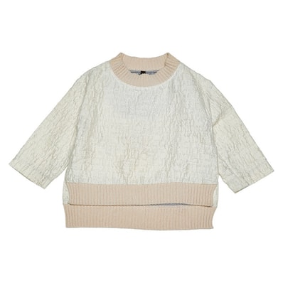 ルイ ヴィトン モックネック トップス サイズ34 ホワイト ベージュ コットン アセテート ナイロン シルク レディース LOUIS VUITTON 【中古】