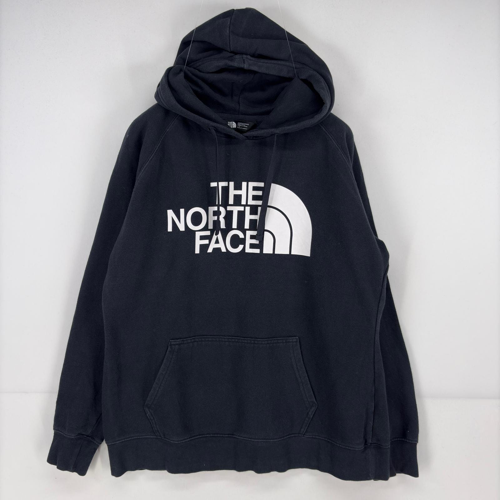 古着 ザ・ノースフェイス THE NORTH FACE パーカー スウェット プルオーバー ロゴ プリント L  ブラック レディース