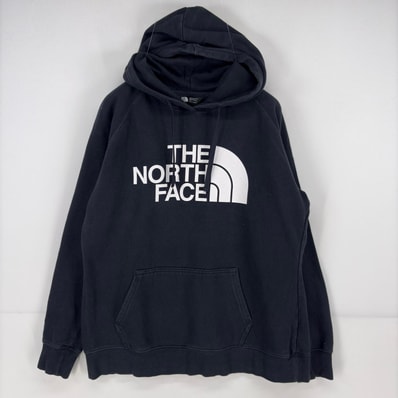 古着 ザ・ノースフェイス THE NORTH FACE パーカー スウェット プルオーバー ロゴ プリント L ブラック レディース