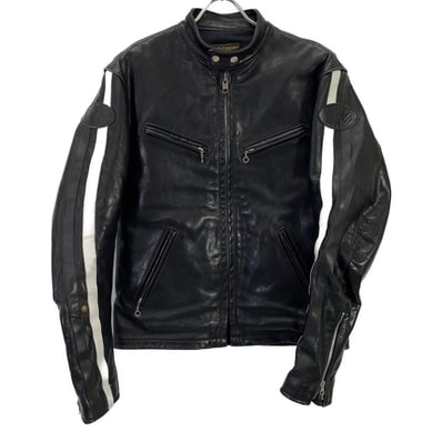 バンソン 14989 ブラック レザー シングルライダース ジャケット M