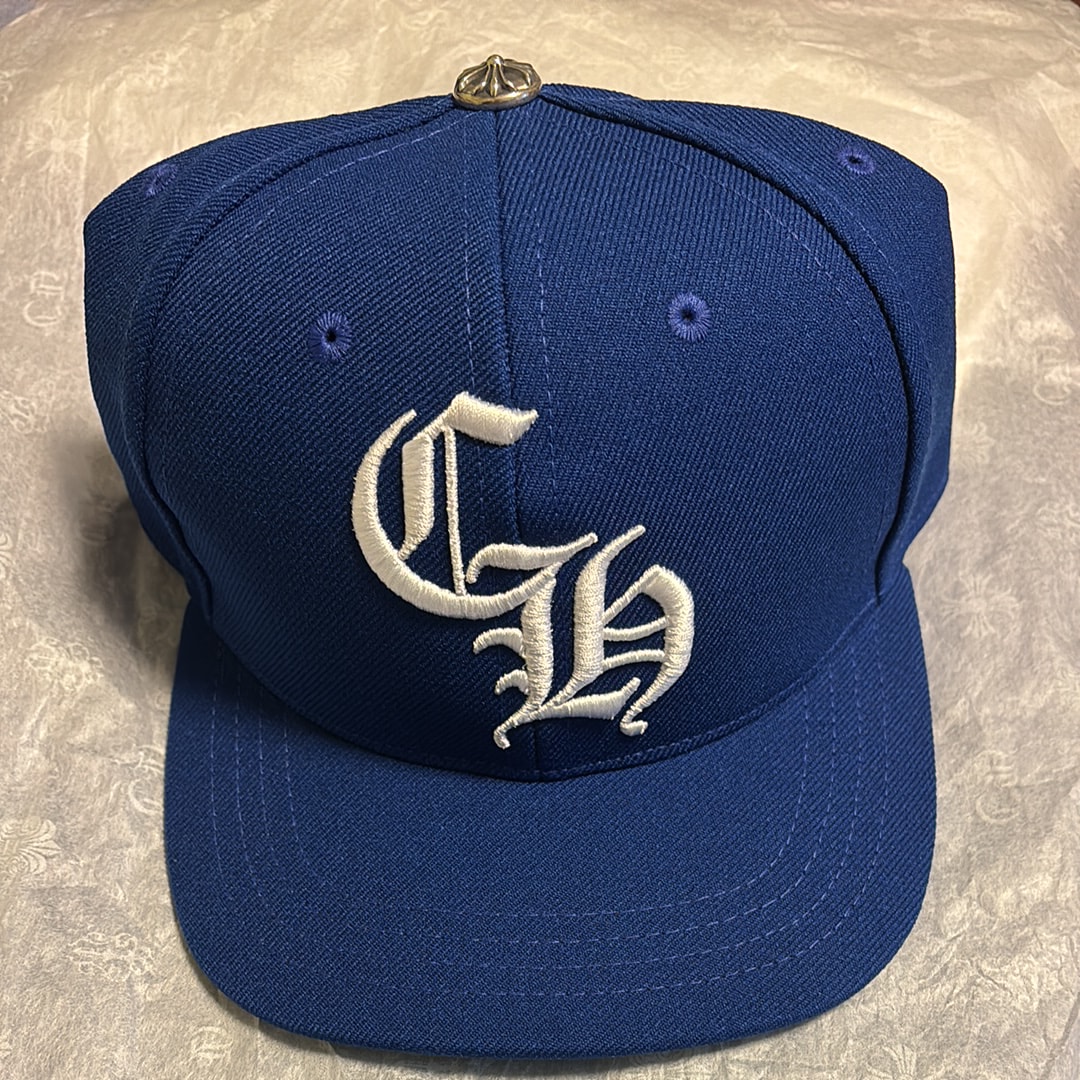 Chrome Hearts 6 Panel On Field CH White Baseball Cap "Blue/Green"