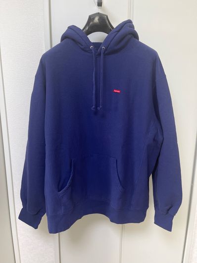 Supreme Small Box Hooded Sweatshirt "Washed Navy" (21SS)