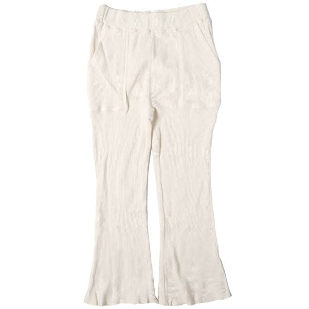 Ray BEAMS レイビームス ワッフルバックスリットパンツ 63-23-0272-101 0 OFF WHITE イージー サーマル フレア ボトムス g27329