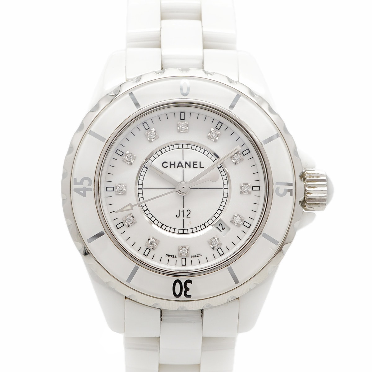 【6wdc0268】シャネル J12 H1628 白文字盤【中古】腕時計 レディース