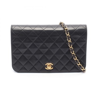 シャネル CHANEL マトラッセ フルフラップ ショルダーバッグ バッグ ラムスキン(羊革) レディース ブラック系 【中古】