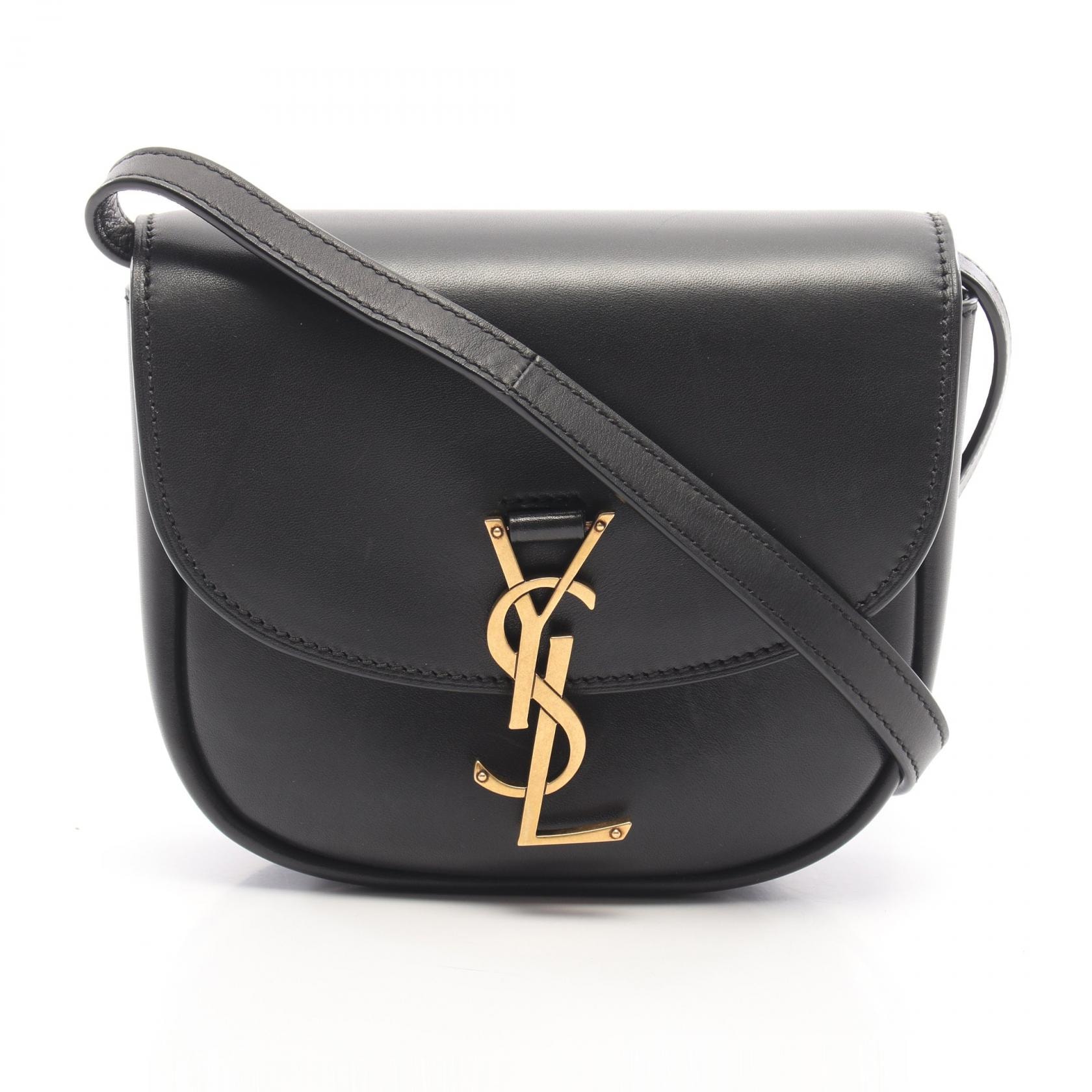 イヴ・サンローラン YVES SAINT LAURENT カイア スモール ショルダーバッグ バッグ レザー レディース ブラック系 【中古】