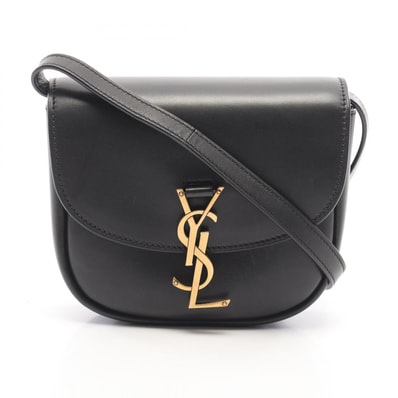 イヴ・サンローラン YVES SAINT LAURENT カイア スモール ショルダーバッグ バッグ レザー レディース ブラック系 【中古】