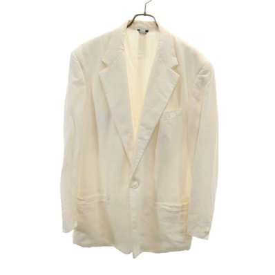 Gianni Versace ジャンニヴェルサーチ 90s イタリア製 リネン オールド テーラードジャケット 50 アイボリー