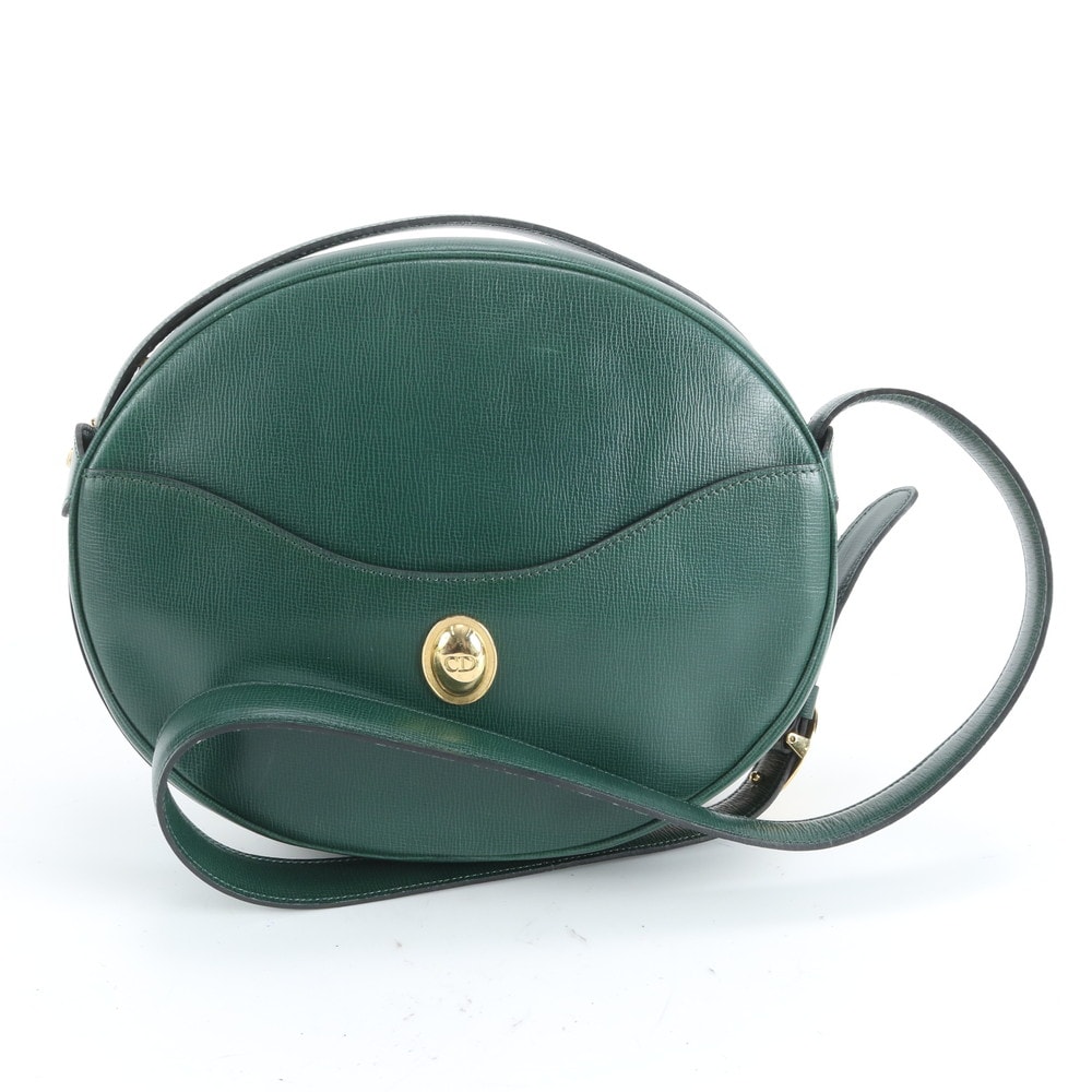 クリスチャンディオール グリーンショルダーバッグ レザー