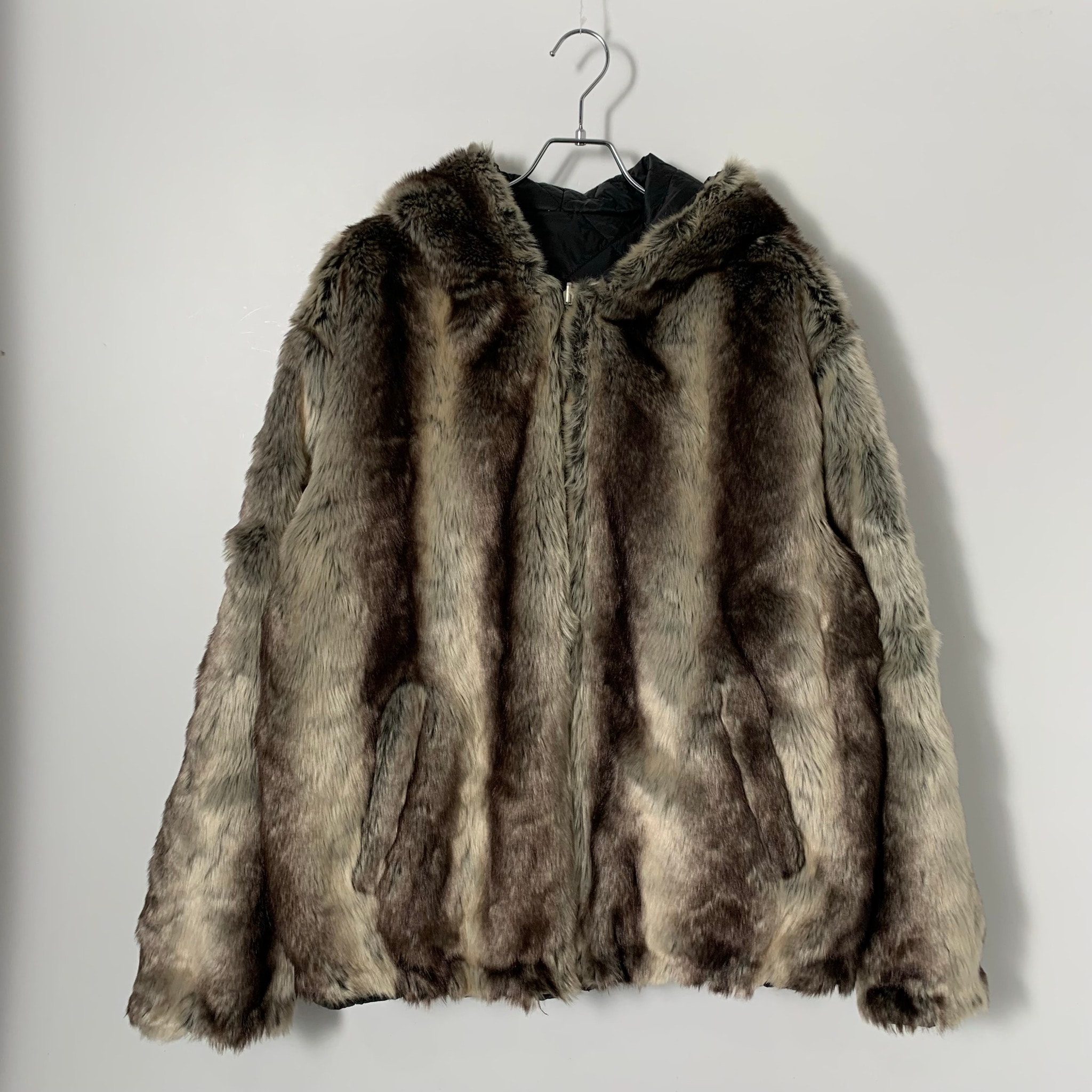 Supreme Faux Fur Reversible Hooded Jacket "Black"