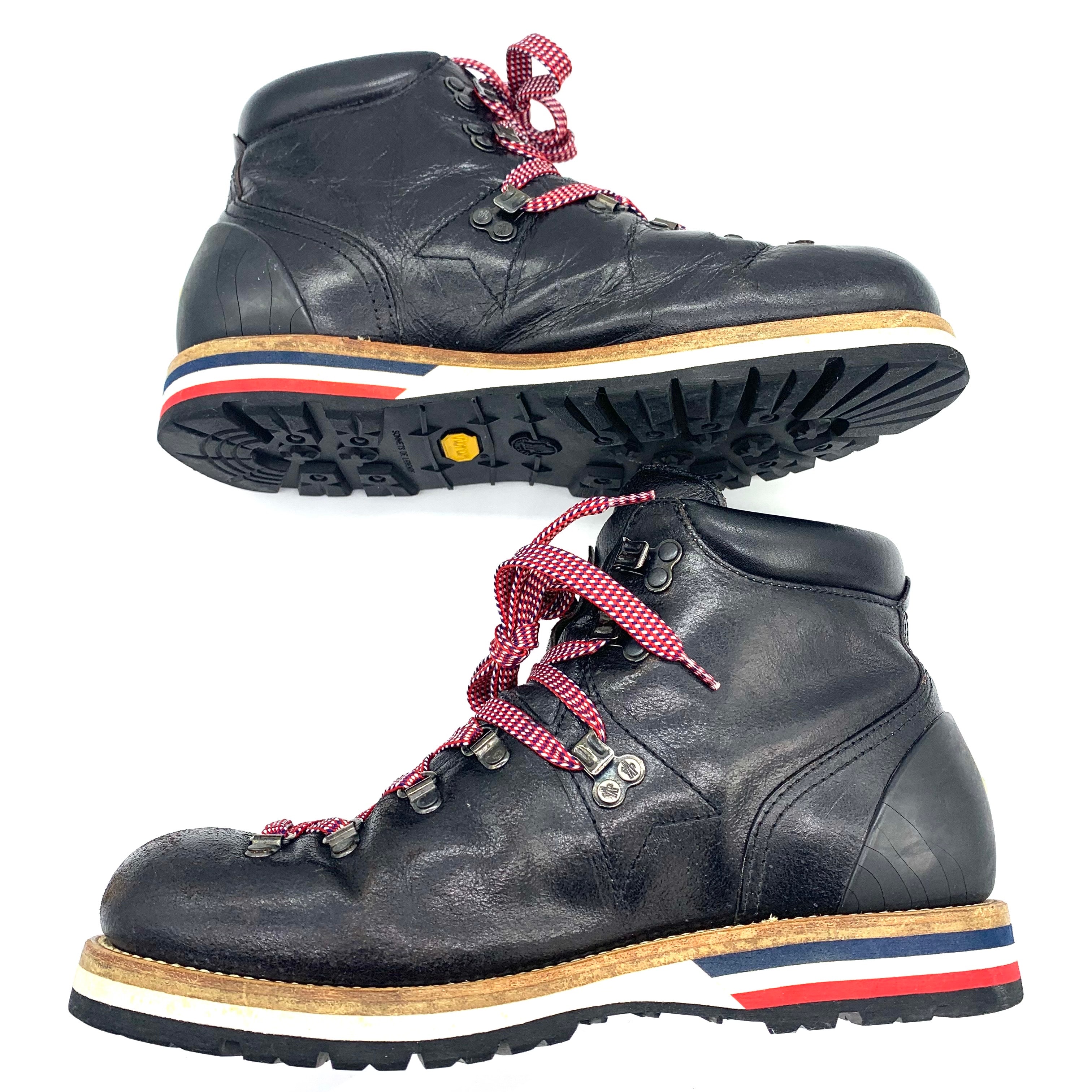 Moncler V Leather Mountain Boots Black