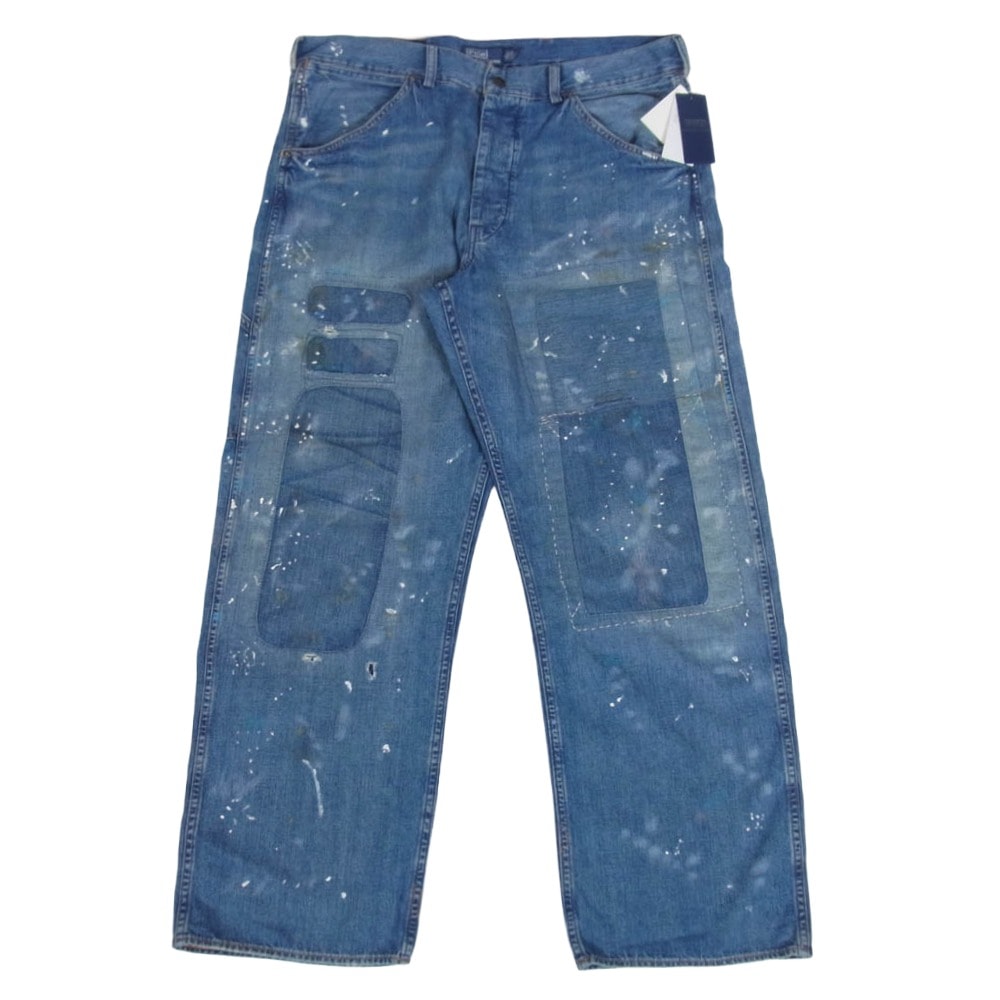 POLO RALPH LAUREN ポロ・ラルフローレン デニムパンツ 26AW MNPODNM10920418 リラックス フィット ディストレスト カーペンター ジーンズ デニムパンツ インディゴブルー系 36【極上美品】【中古】