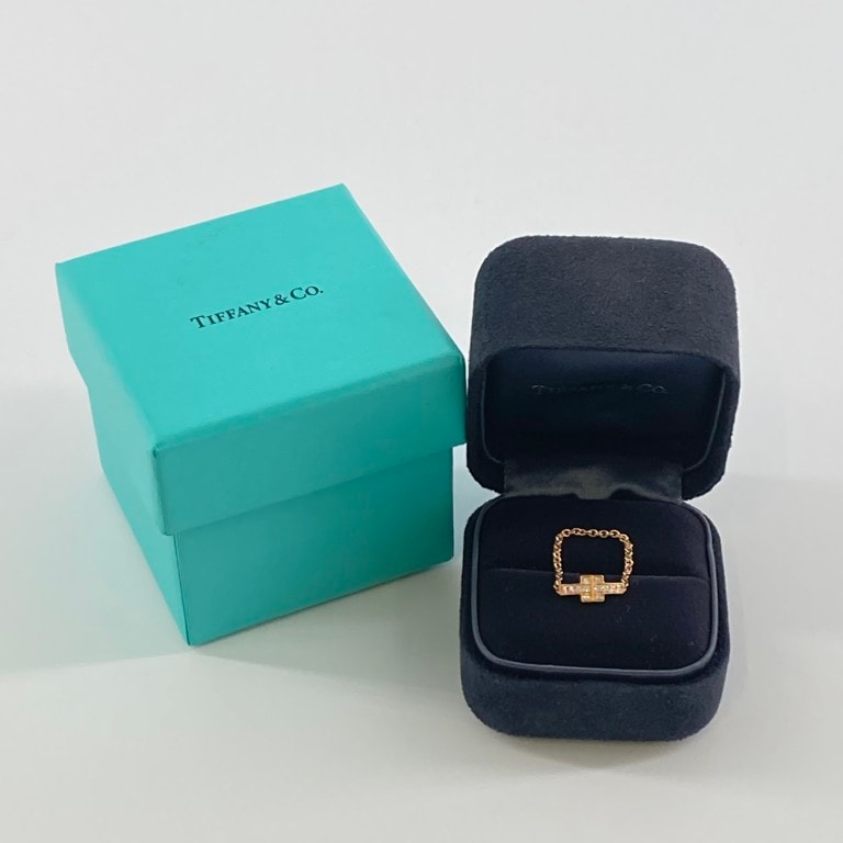 TIFFANY&Co.(ティファニー) Tトゥー Au750 ダイヤモンド付 チェーン #11.5号 リング・指輪 0.81g