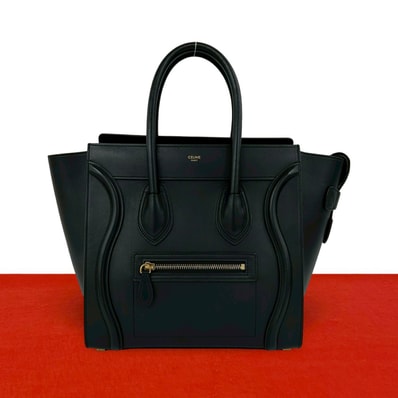 CELINE セリーヌ ラゲージ マイクロ レザー ハンドバッグ ブラック
37286