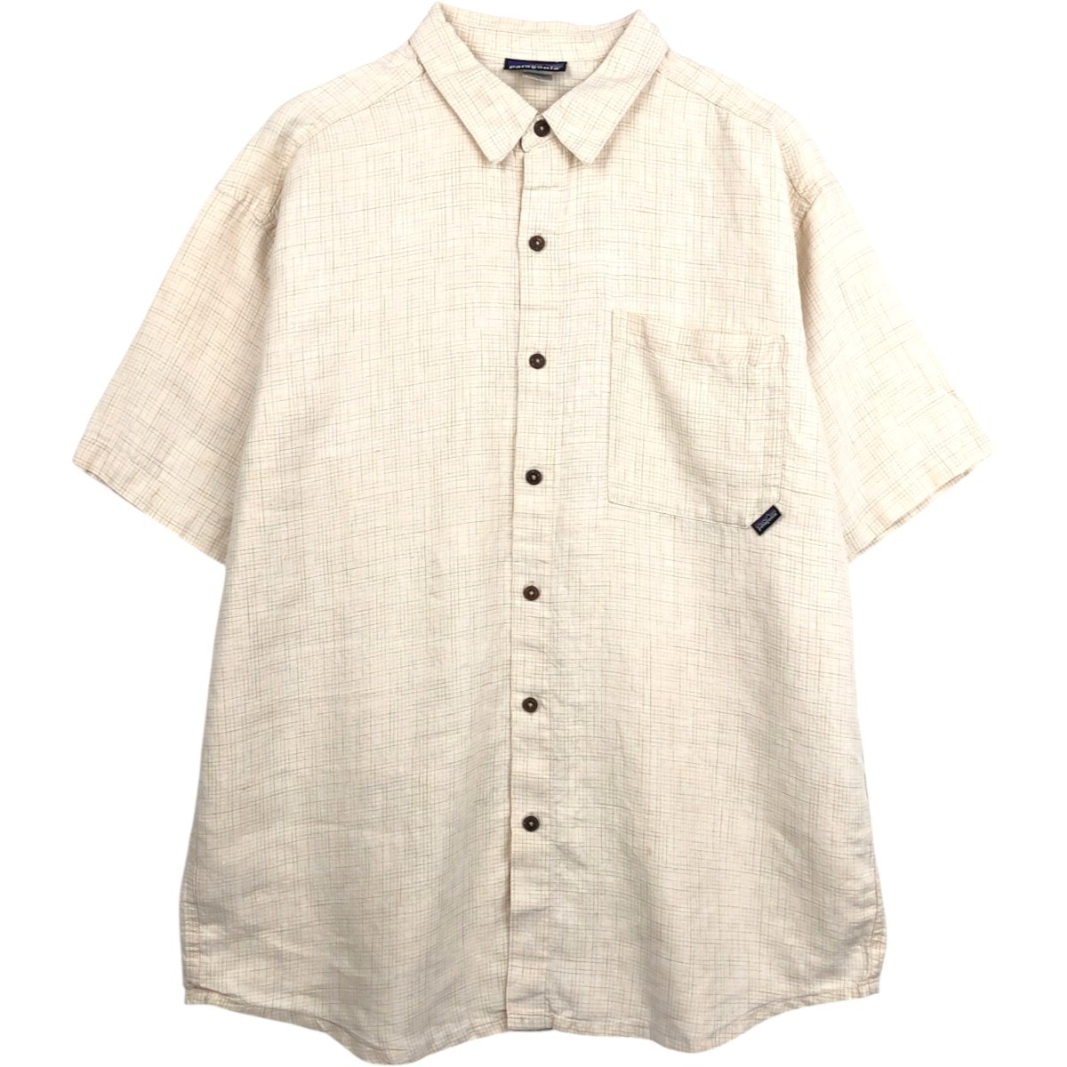 古着 00年代 パタゴニア Patagonia 53141S7 チェック柄 半袖 ヘンプシャツ ボックスシャツ メンズXL相当/eaa668143