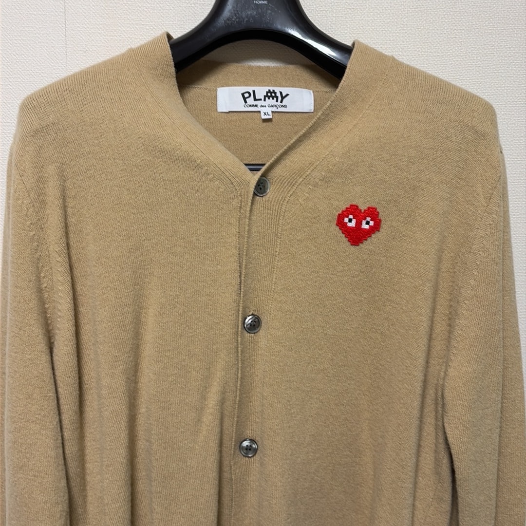 PLAY COMME des GARCONS CDG Invader Men's Cardigan "Camel"