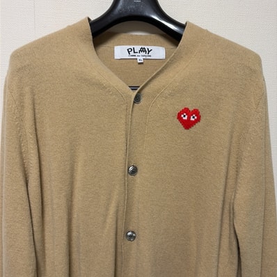 PLAY COMME des GARCONS CDG Invader Men's Cardigan "Camel"