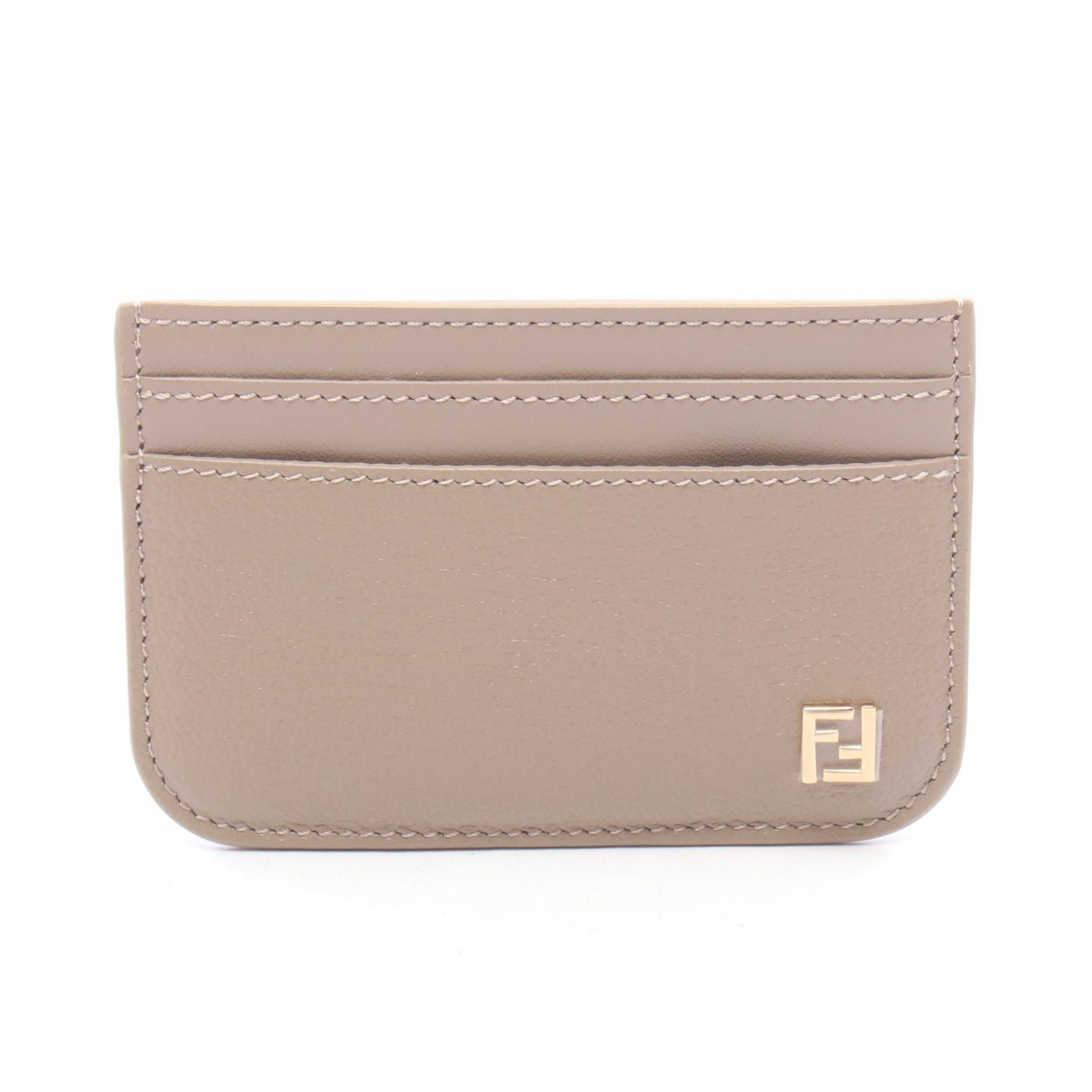 フェンディ FENDI FF カードケース アクセサリー レザー レディース ベージュ系 8M0586B08EF0QD3 【新品】