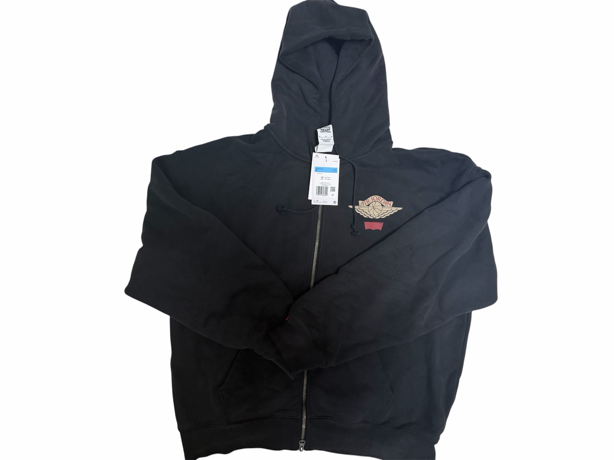 Nike Jordan x Levi's Heavyweight Fleece Zip Hoodie "Black" (US Size) IM6734-010