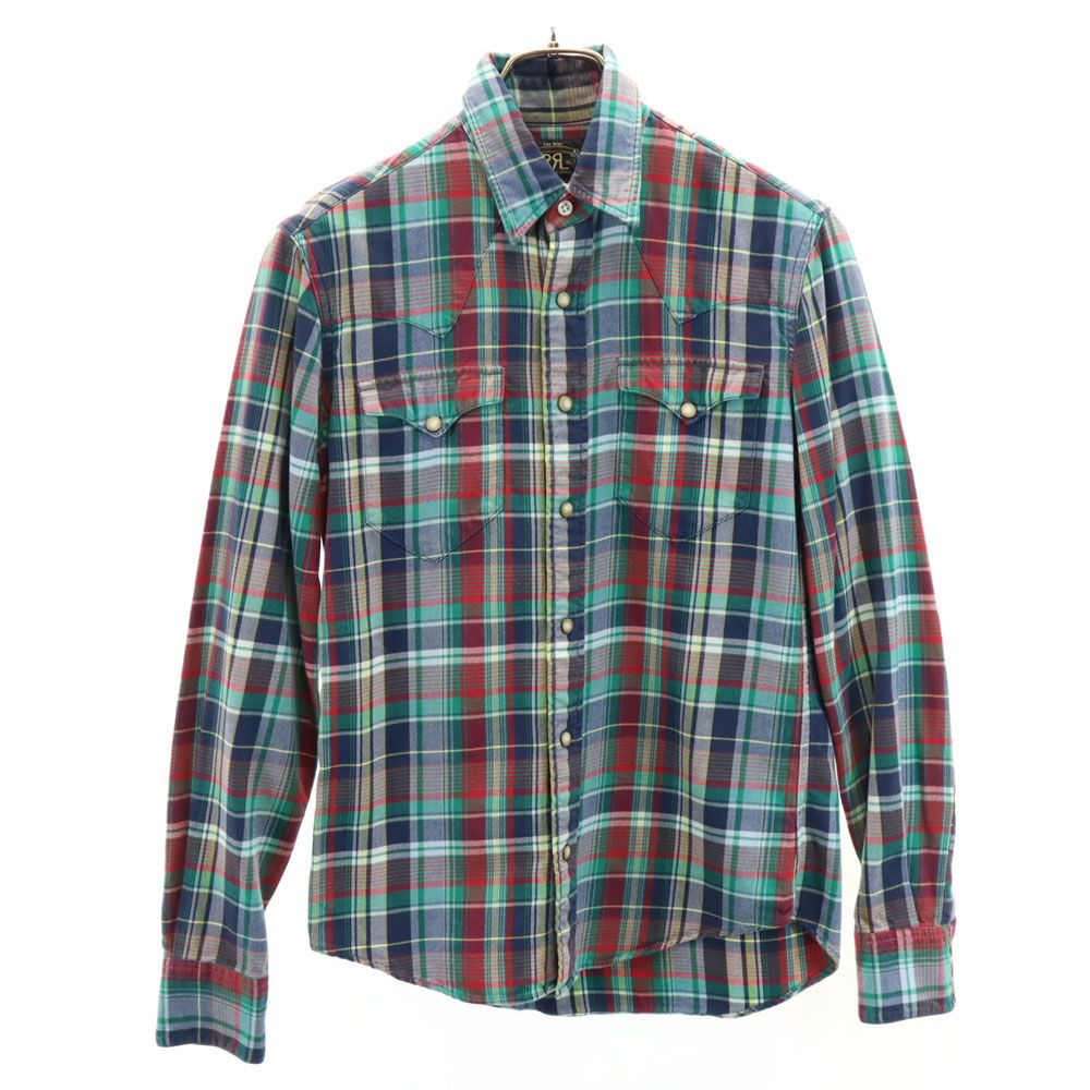 RRL ダブルアールエル チェック柄 長袖 ウエスタンシャツ 2 グリーン 他 RALPH LAUREN ラルフローレン