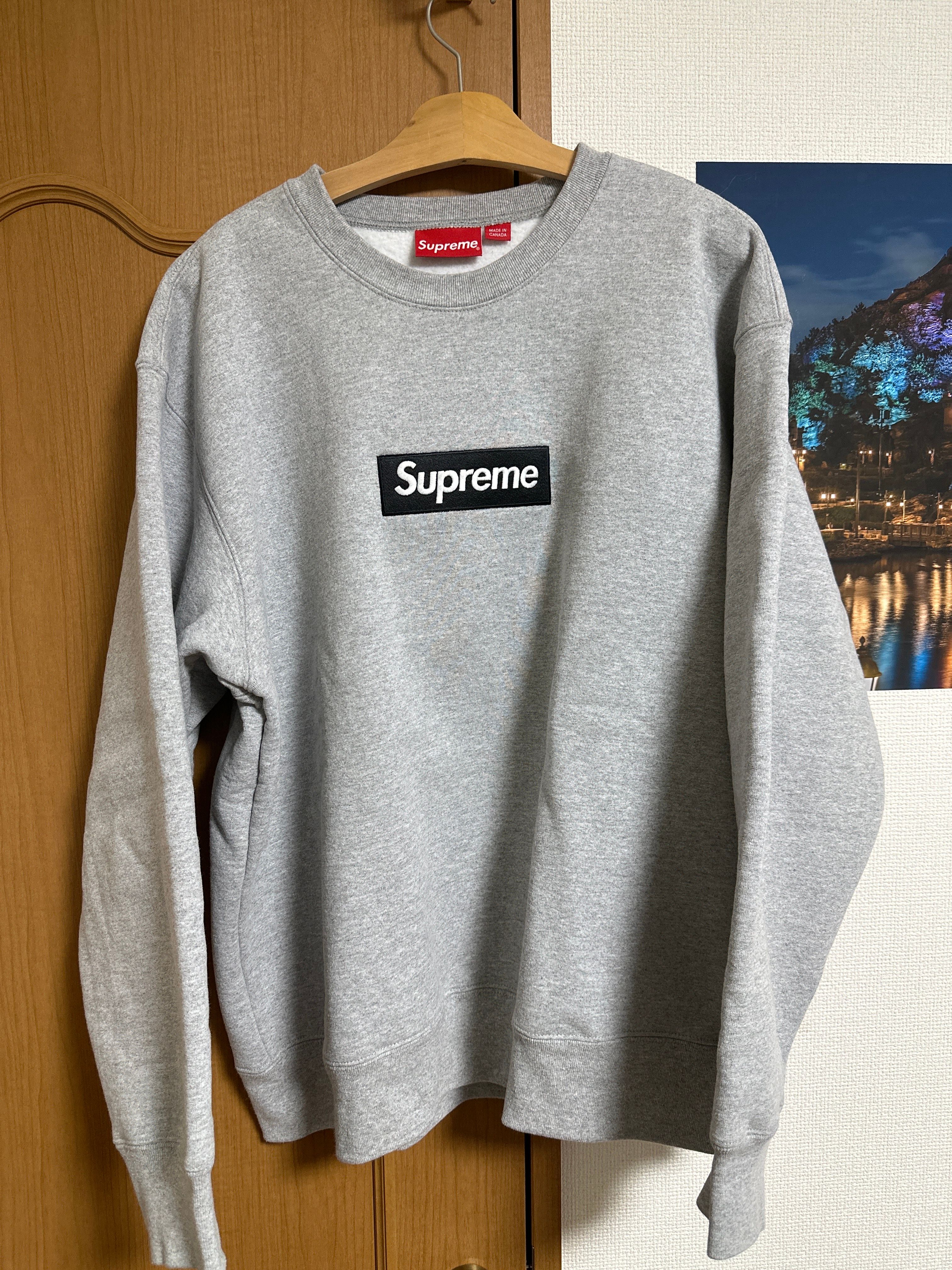 Supreme Box Logo Crewneck "Heather Grey" (22FW)