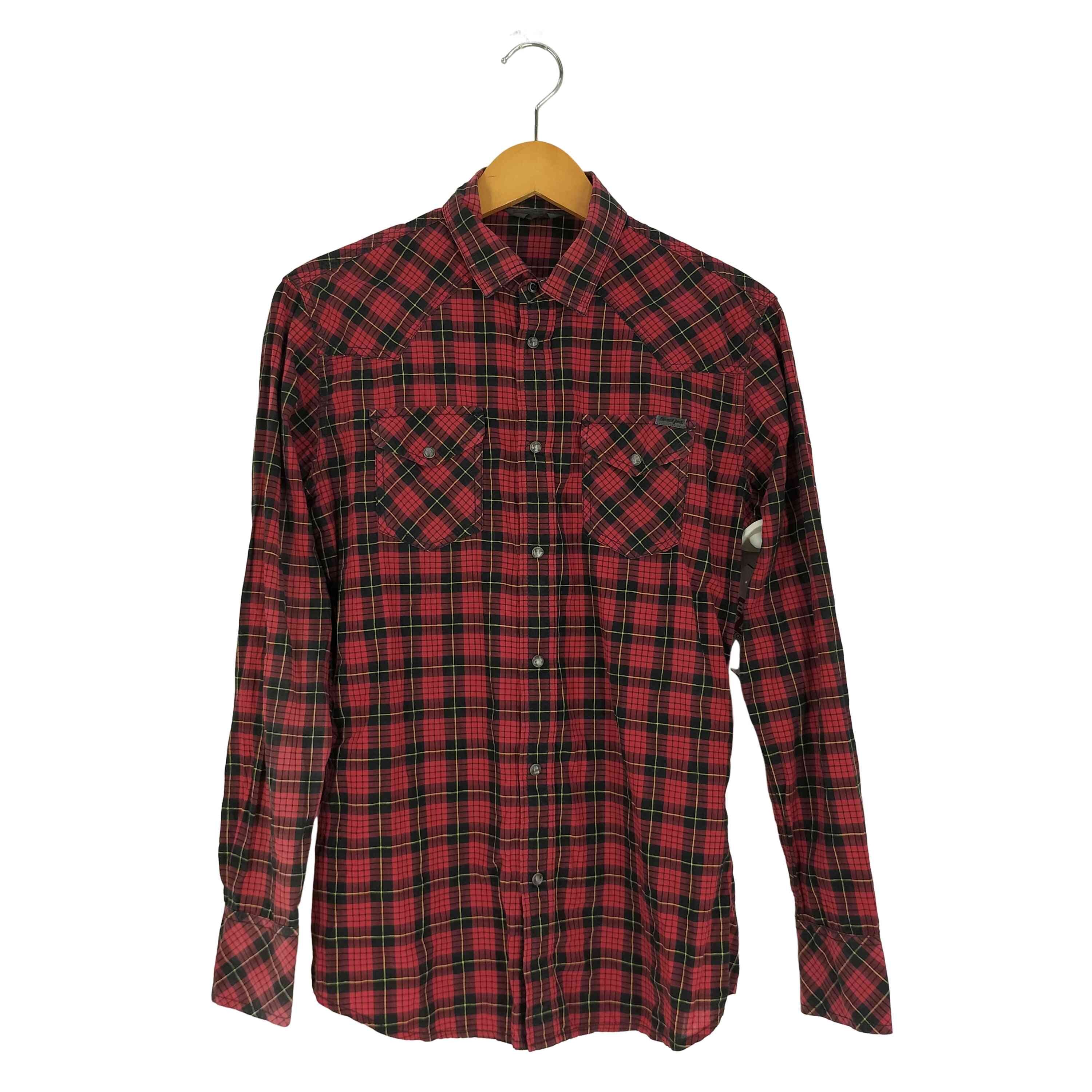 ロゴパッチ スナップボタン チェック ウエスタンシャツ【1137887206580】