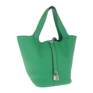エルメス HERMES ピコタンロック GM ハンドバッグ トリヨンクレマンス バンブー グリーン シルバー金具 レディース【中古】【Aランク】