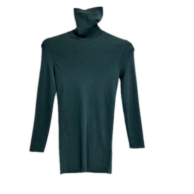 エルメス グリーン カシミア100 ハイネックニット 36