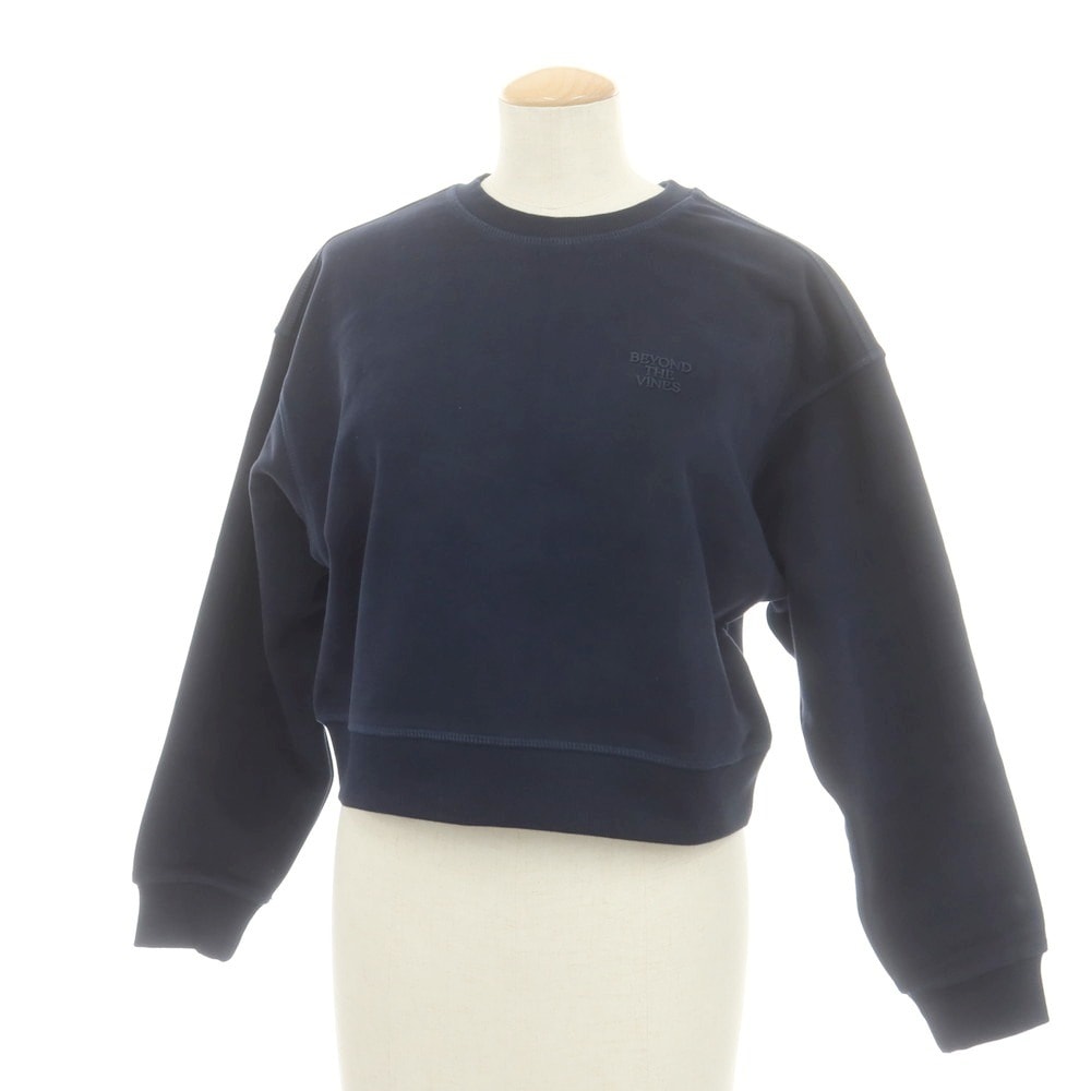 【中古】ビヨンド ザ バインズ Beyond The Vines 2025年秋冬 コットンポリエステル クルーネック スウェット ネイビー【サイズXS】【レディース】
