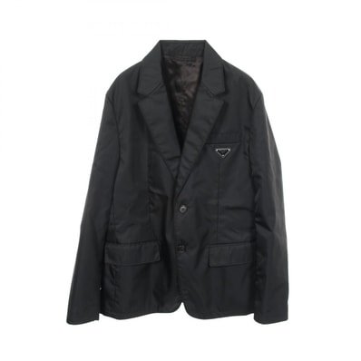 プラダ PRADA Re-Nylon 三角プレート テーラードジャケット 衣料品 アウター ナイロン メンズ ブラック系 SD099 【中古】