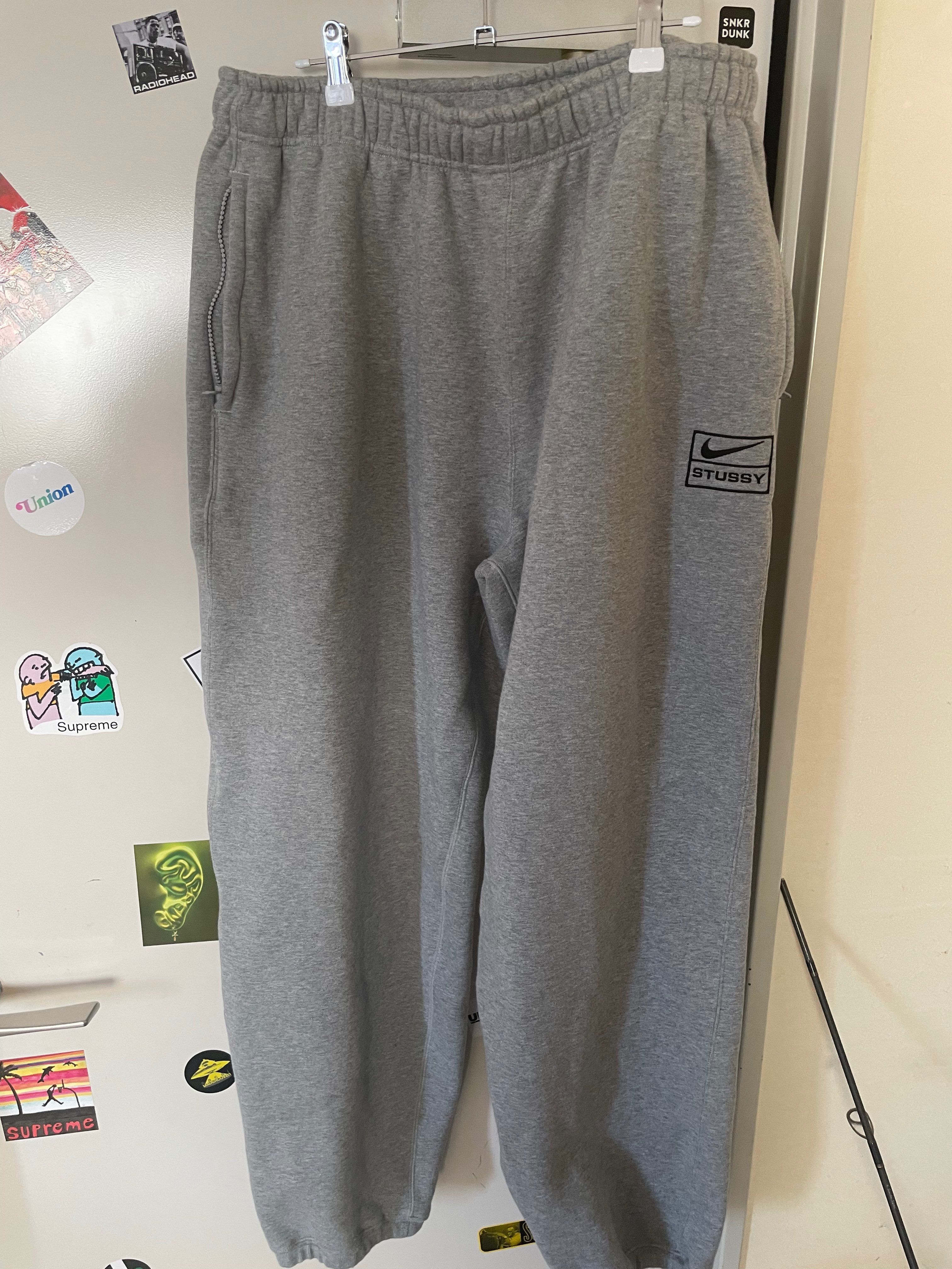 Stussy × Nike NRG Washed Fleece Pant (Asia Size) "Grey" DJ9491-063