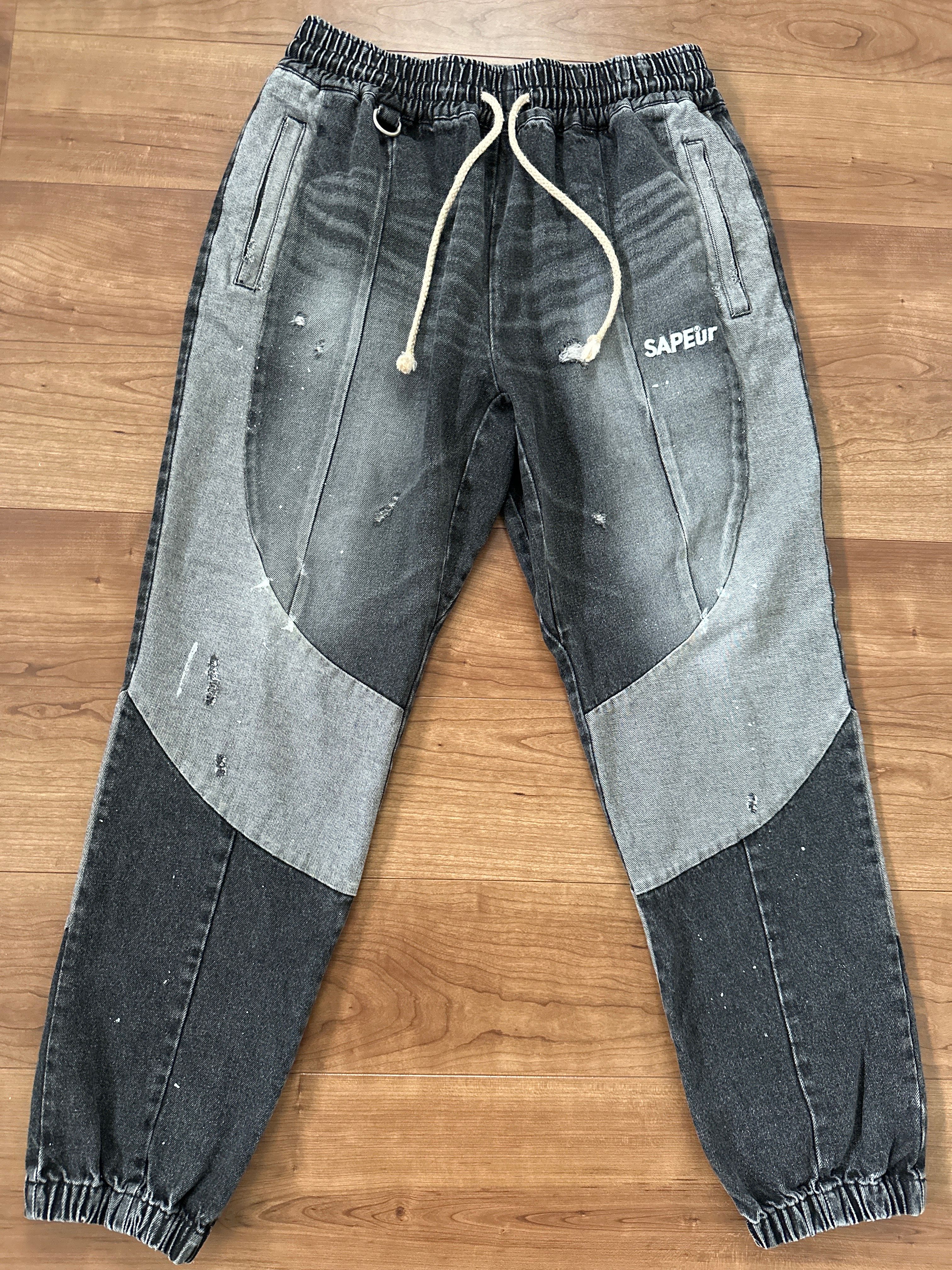 SAPEur DENIM TRACK PANTS "Black"