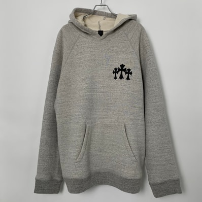 Chrome Hearts CH Logo Cemetery Cross Hoodie "Gray"