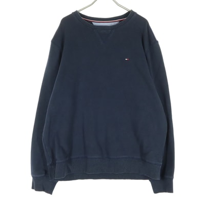 TOMMY HILFIGER トミーヒルフィガー ワンポイントロゴ 長袖 スウェット トレーナー XL ネイビー