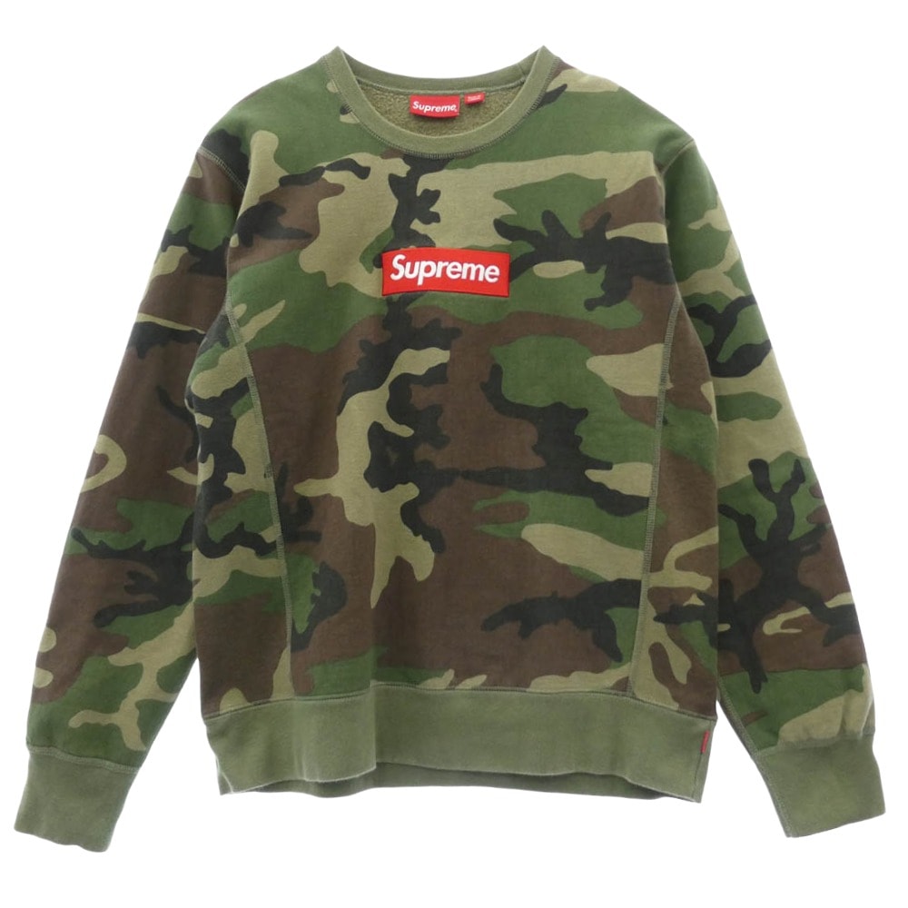 Supreme シュプリーム スウェット 15AW Box Logo Crewneck Woodland Camo ボックス ロゴ クルーネック ウッドランドカモ クルーネック スウェット カーキ系 マルチカラー系【中古】