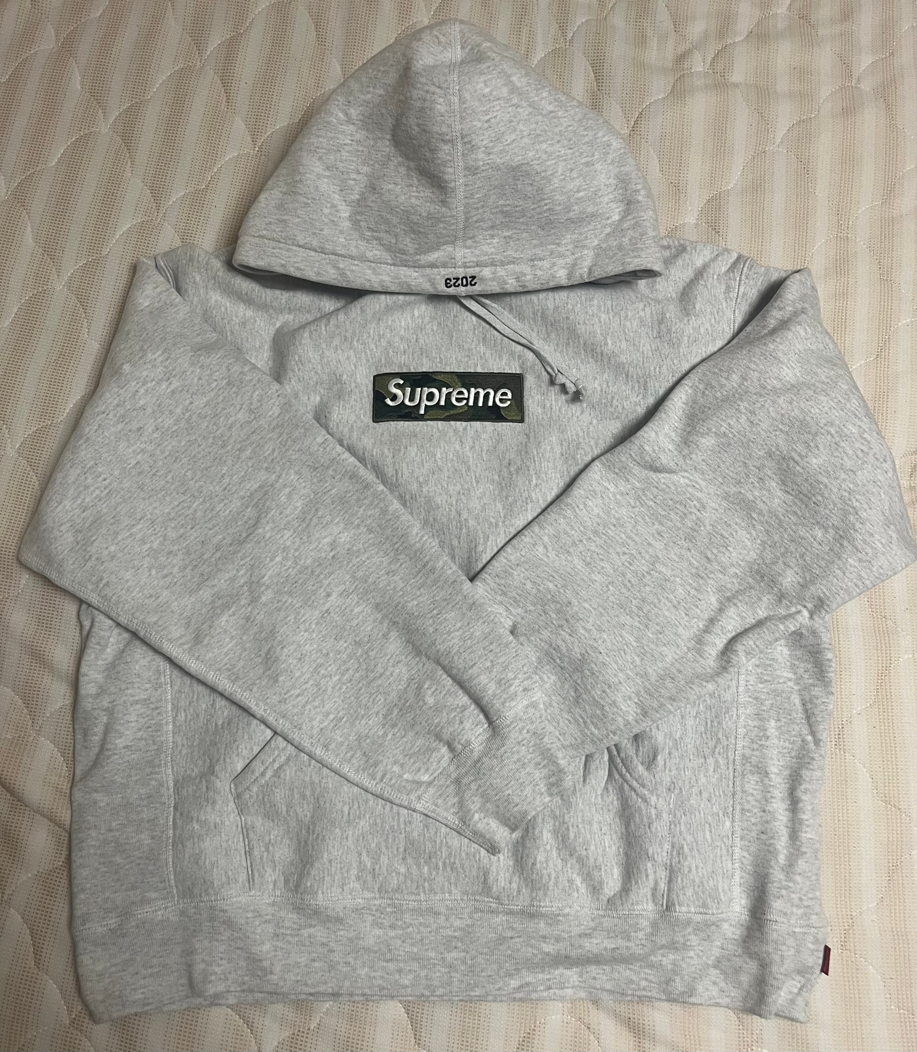 Supreme Box Logo Hooded Sweatshirt "Ash Grey" (23FW)