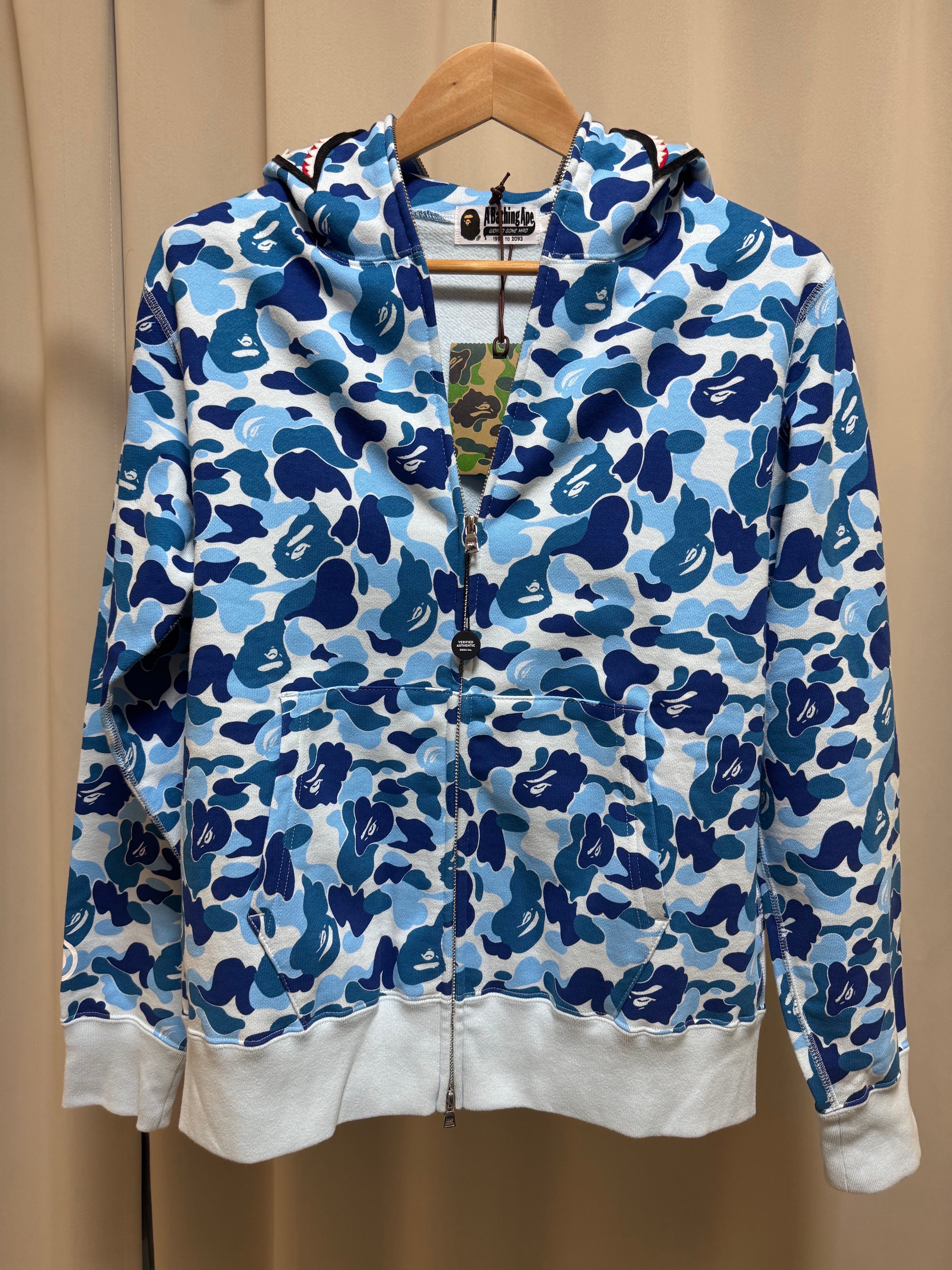 A BATHING APE ABC Camo Shark Full Zip Hoodie "Blue"