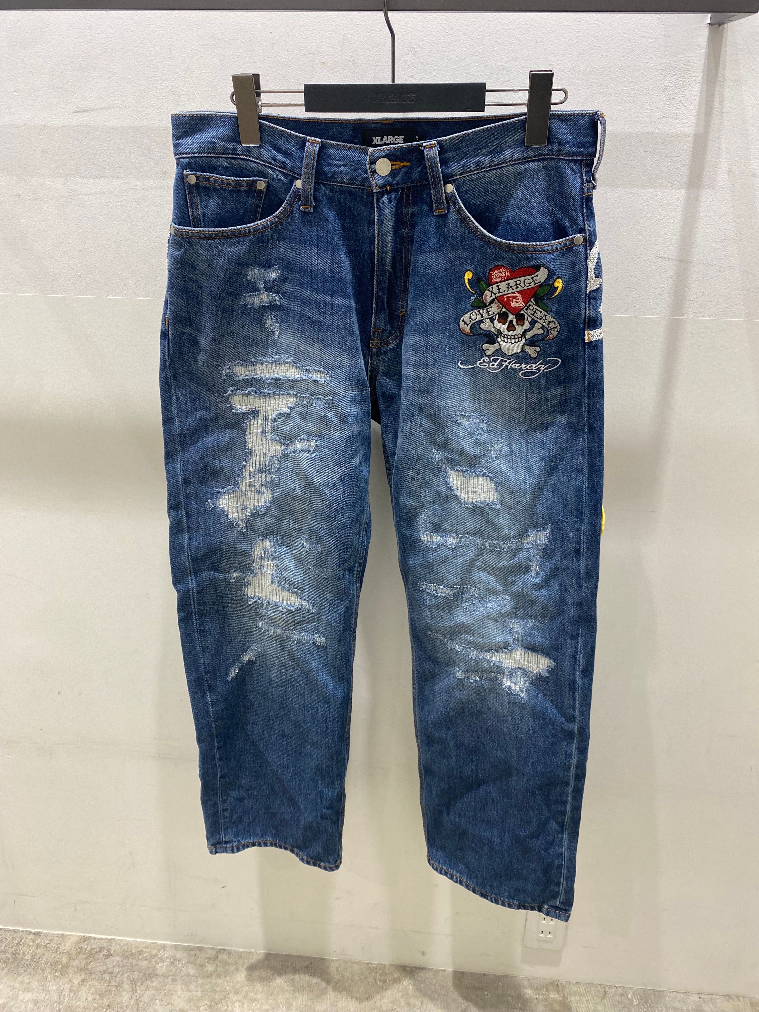 XLARGE x Ed Hardy Crash Denim Pants "Indigo"