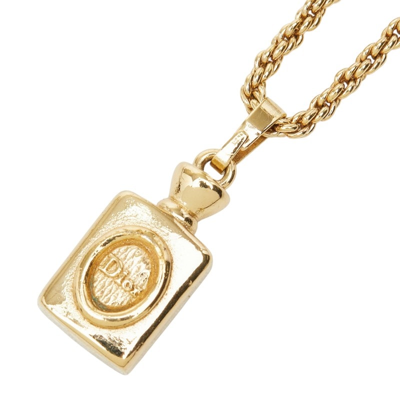 ディオール 香水瓶 モチーフ ロープ チェーン ペンダント ネックレス ゴールド メッキ レディース Dior 【中古】